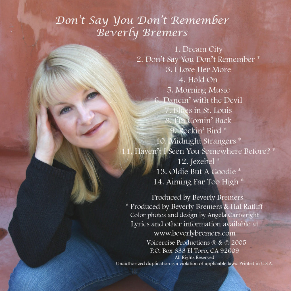 Don't Say You Don't Remember - CD - Beverly Bremers